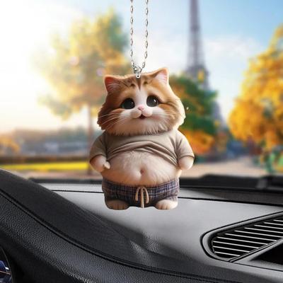 Pot-bellied Dog Cat Hanging Ornament Home Indoor Christmas Tree Car Rearview Mirror