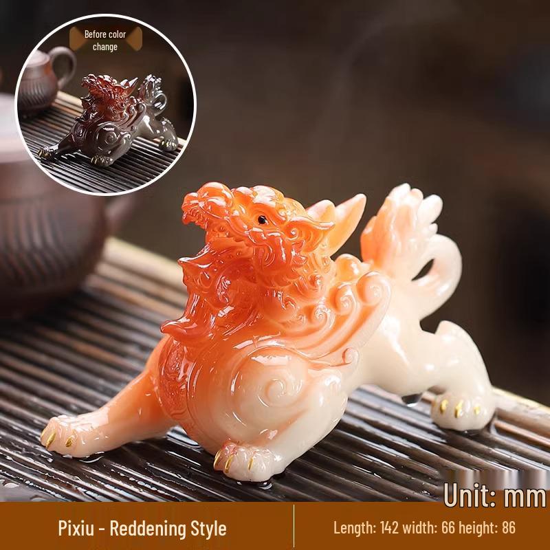 Zen Color-Changing Pixiu Tea Pet – Decorative Ornament for Tea Tray or Kung Fu Tea Set