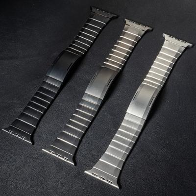 Pasek do Apple Watch Ultra 2 49MM Seria 10 46 42 Stal nierdzewna Bransoleta ogniwkowa Zapięcie składane z zatrzaskiem dla iWatch 9876 SE