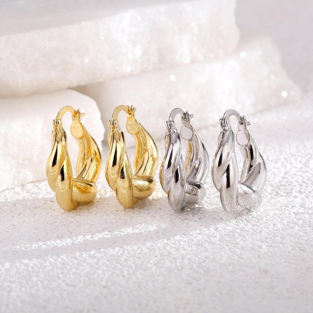 Matte Gold & Silver Hong Kong Style Designer Earrings for Women - European, American, & Korean Minimalist Collection