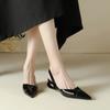 Women Sexy Pointed Toe Sandals Summer New French Elegant Single Shoes Luxury Low Heeled Shoes