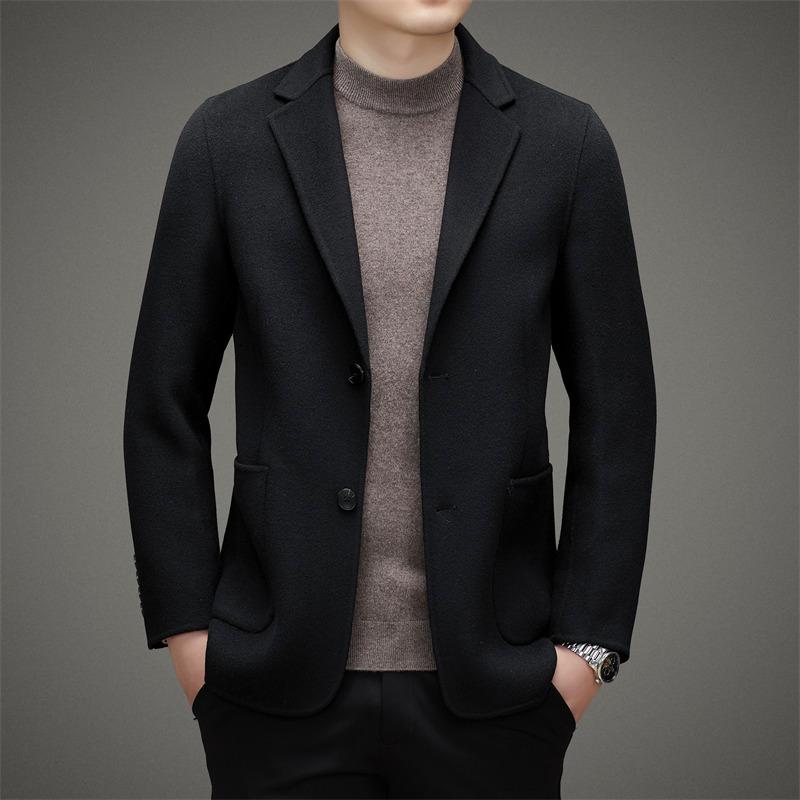 Men's Business Casual Double-Faced Wool Suit and Trendy Coat - 2025 Autumn/Winter Collection