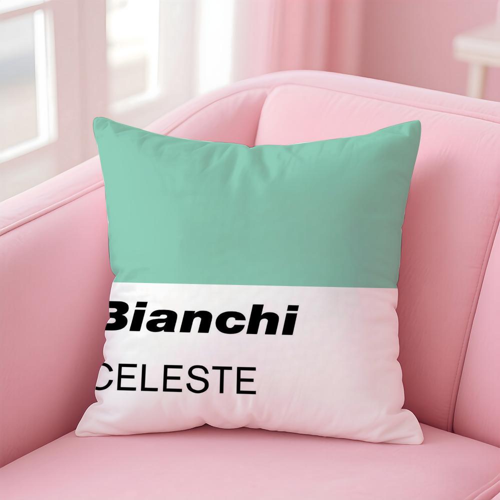BBianchi Logo Cushion Cover Pillowcase Short Plush Invisible Zipper Room Sofa Cushion Cover