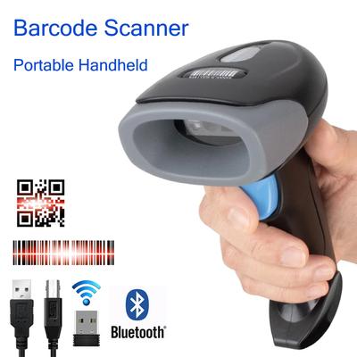 1D/2D Barcode Reader USB Wired/Wireless 2.4G WIFI Bluetooth Handheld Bar Code QR Code Scanner CMOS Image High-speed Decoding