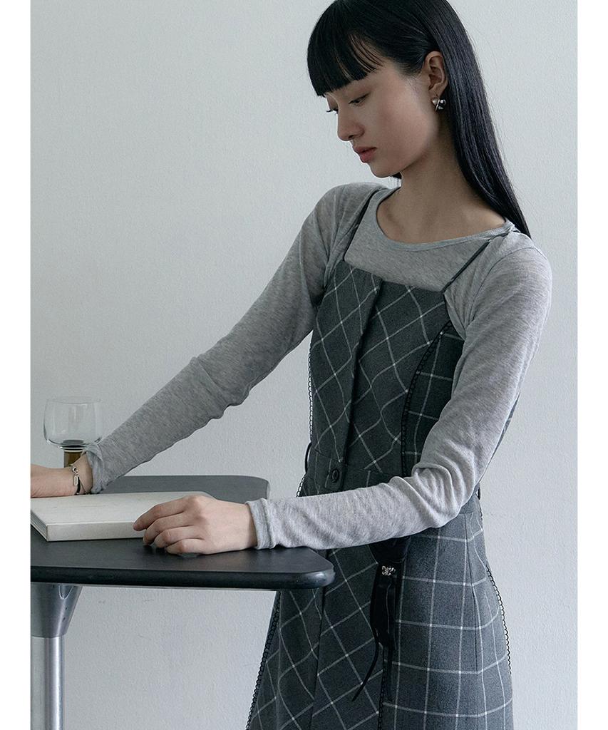 Make A Toast Check Pattern Sleeveless Maxi Dress Check Mbefop001Ck