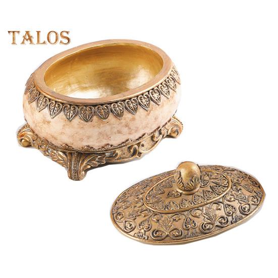 Cutie de bijuterii vintage cu capac Inele rezistente la praf de capacitate mare Colier Organizator decorativ elegant Cutie ovală pentru bijuterii