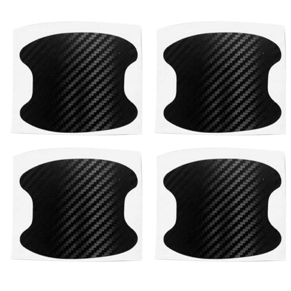 Carbon Fiber Car Stickers 4pcs Protective Carbon Fiber Cover Film Stickers Carbon Fiber Anti Scratches Door Handle Paint Cover