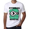 Men’s Vintage Tee Shirt Graphic T Shirt Fitness Monster White