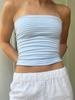 Women Cropped Tube Tops Strapless Off Shoulder Backless Short Tank Summer Party Club Striped/Solid Mini Vest New