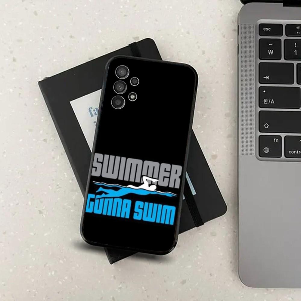 

Swimming COOL Phone Case For Samsung S24,S21,S22,S23,S30,Ultra,S20,Plus,Fe,Lite,Note,10,9,5G Black Soft Cover Samsung S20ULTRA5G