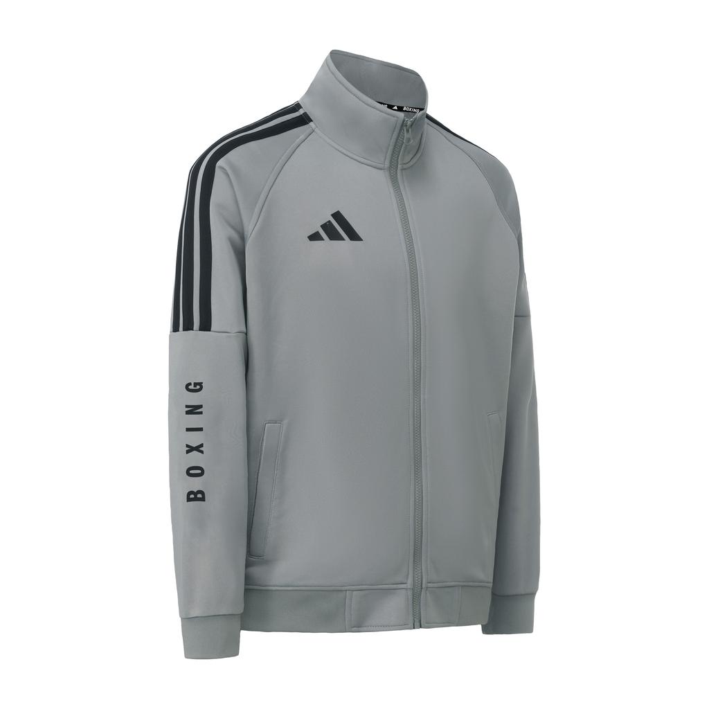 Adidas Boxen 3-Streifen Klassisch Retro Gerade Beine Trainingsanzug Jacke Set Unisex Trainingsanzüge Grau TR30JR1BX-GYB+TR30PR1BX-GYB