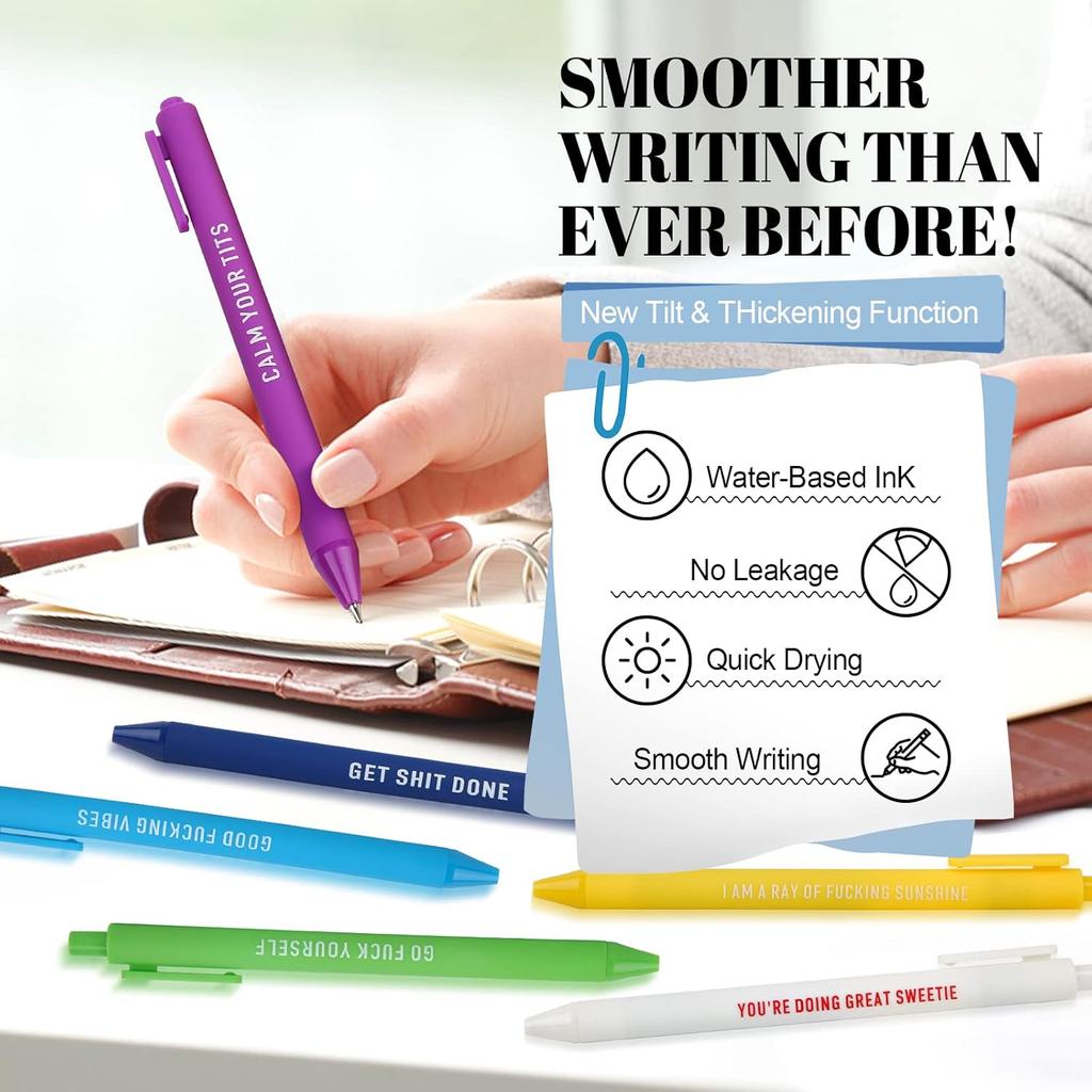 .com : Niziline 11/22Pcs Swear Word Daily Pen Set, Yocartgo Pens, Funny Pens, Funny Office Gifts (11) : Office Products