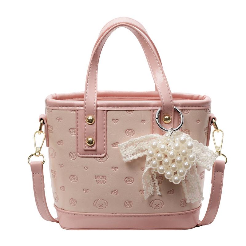 Korean Version of the New Product, Sweet Style Fashion Printing, Portable Bucket Bag, Women's Commuting Versatile and Advanced Messenger Bag