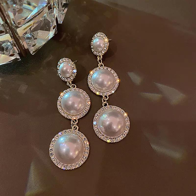 Xiaomi Huitan Imitation Pearl Drop Earrings for Women Elegant Wedding Engagement Fashion Accessories Inlaid Shiny CZ Lady Jewelry Gift