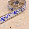 50cm/Rolle Selbstklebender DIY Glitzerbesatz-Aufkleber Elegant Farbiger Stein Kleid Auto Strassband Telefon Deko Krallenkette Band