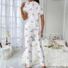 Butterfly Pattern Pajamas Women's Suit Summer New Temperament V-neck Loose Short-sleeved Loungewear Two-piece Suit Pajamas