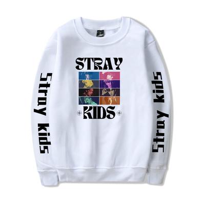 Horká móda Stray Kids Písmena Potištěná Nadměrná Mikina Ženy Muži O-výstřih Dlouhý rukáv Crewneck Mikina Ležérní Tepláková souprava