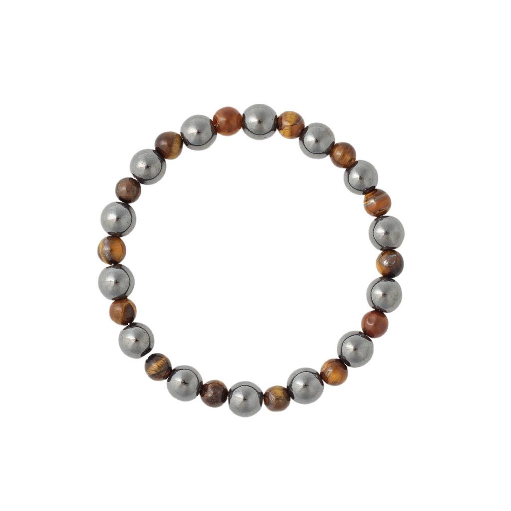 Europe, Europe and the United States new niche bead string stone bracelet women's silver black gallstone popular handmade beaded bracelet