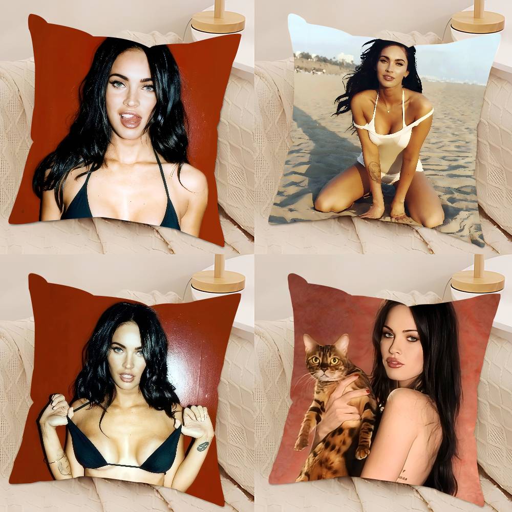 M-Megan D-Denise Fox Pillowcase Toon Gift Cushion Cover Bedroom Home Sofa Chair Seat Decor Pillow Case