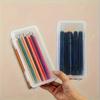 Pencil Storage Box, Large Capacity Transparent Stationery Storage Box, Pen Holder