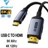 Cable HDTV compatible con tipo C a HDMI 4K a 120 Hz 8K a 60 Hz Cable USB C a HDMI para Air, iPad, TV, convertidor, MacBook, adaptador USB-C HDMI