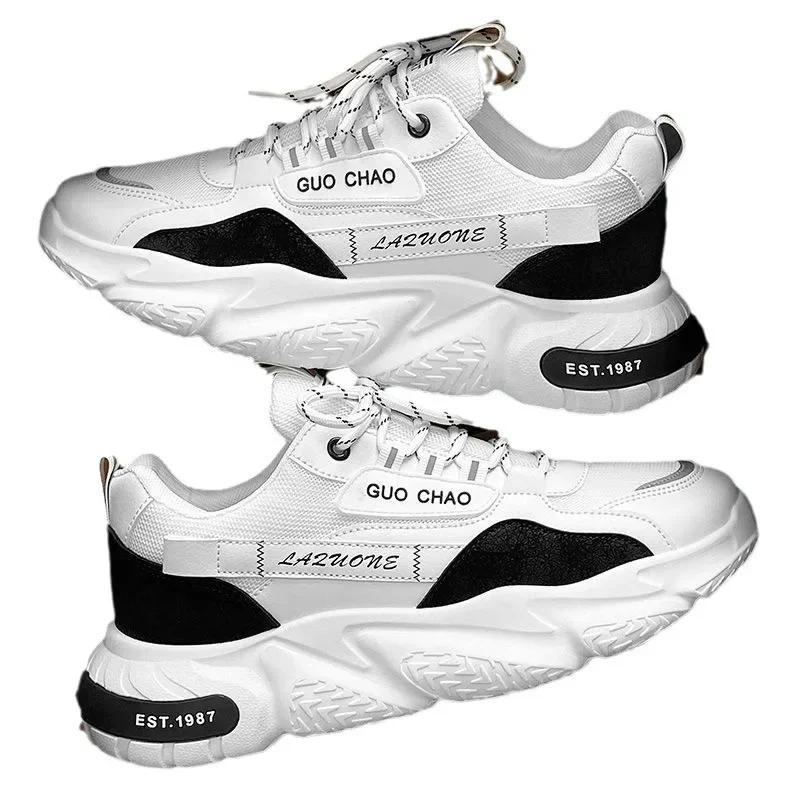 Mesh Breathable Comfortable Men Casual Sneakers Thick Bottom Men Vulcanized Shoes Popular Running Shoes