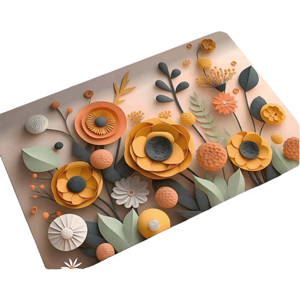 Durable 3D Bath Mat Diatomaceous Earth Absorbent Shower Doormat Anti Slip Oil Painting Bathroom Floor Mat Door
