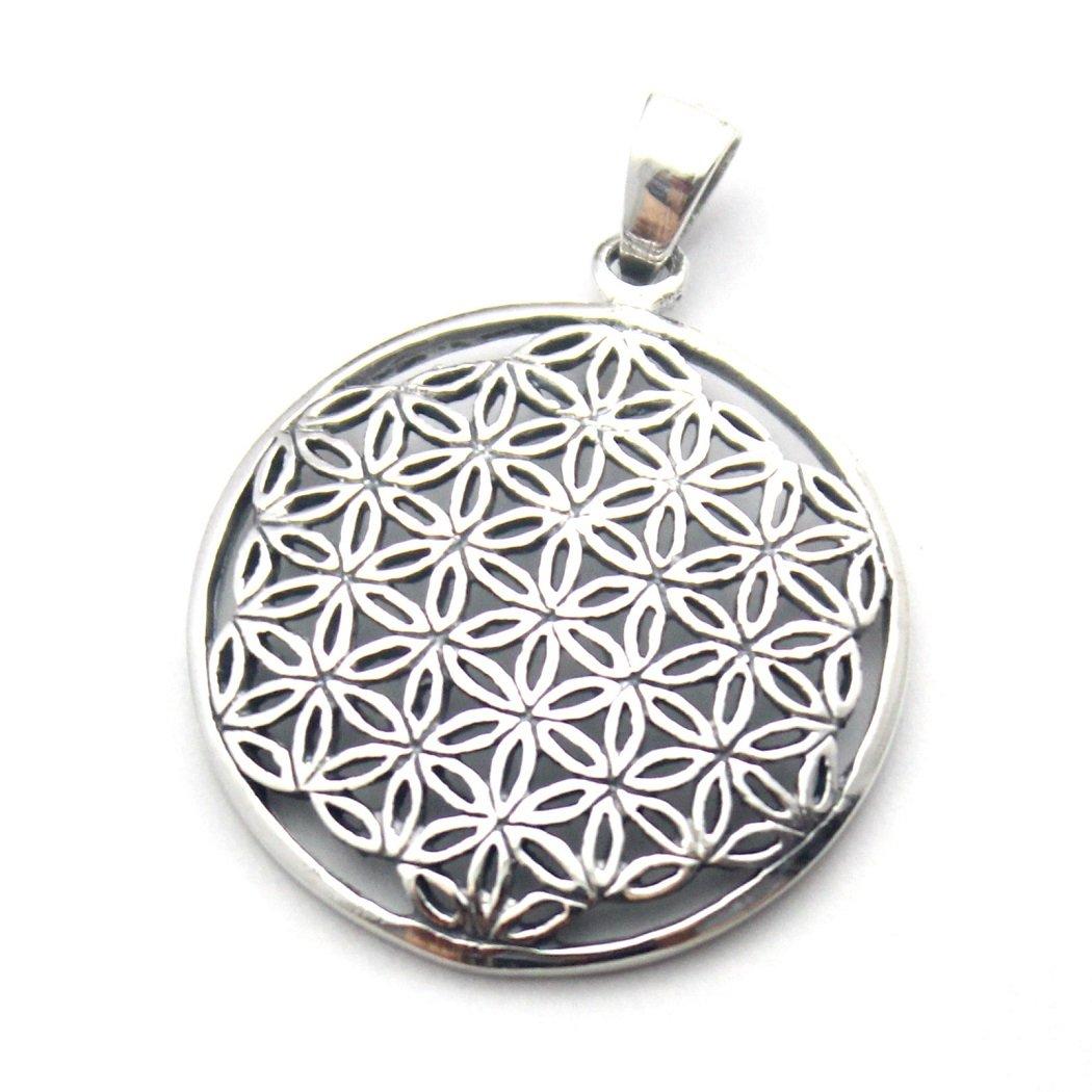 [World Accessories Carmelo] Flower of Life Pendant Top, Divine Geometry, Flower of Life, Sterling Silver 925