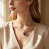 Dames Waterdruppel Hanger Ketting, Verfraaid met Synthetische Zirconia in Peervormige Slijping, Geschikt voor Dagelijkse Sieraden en Vakantiegeschenken