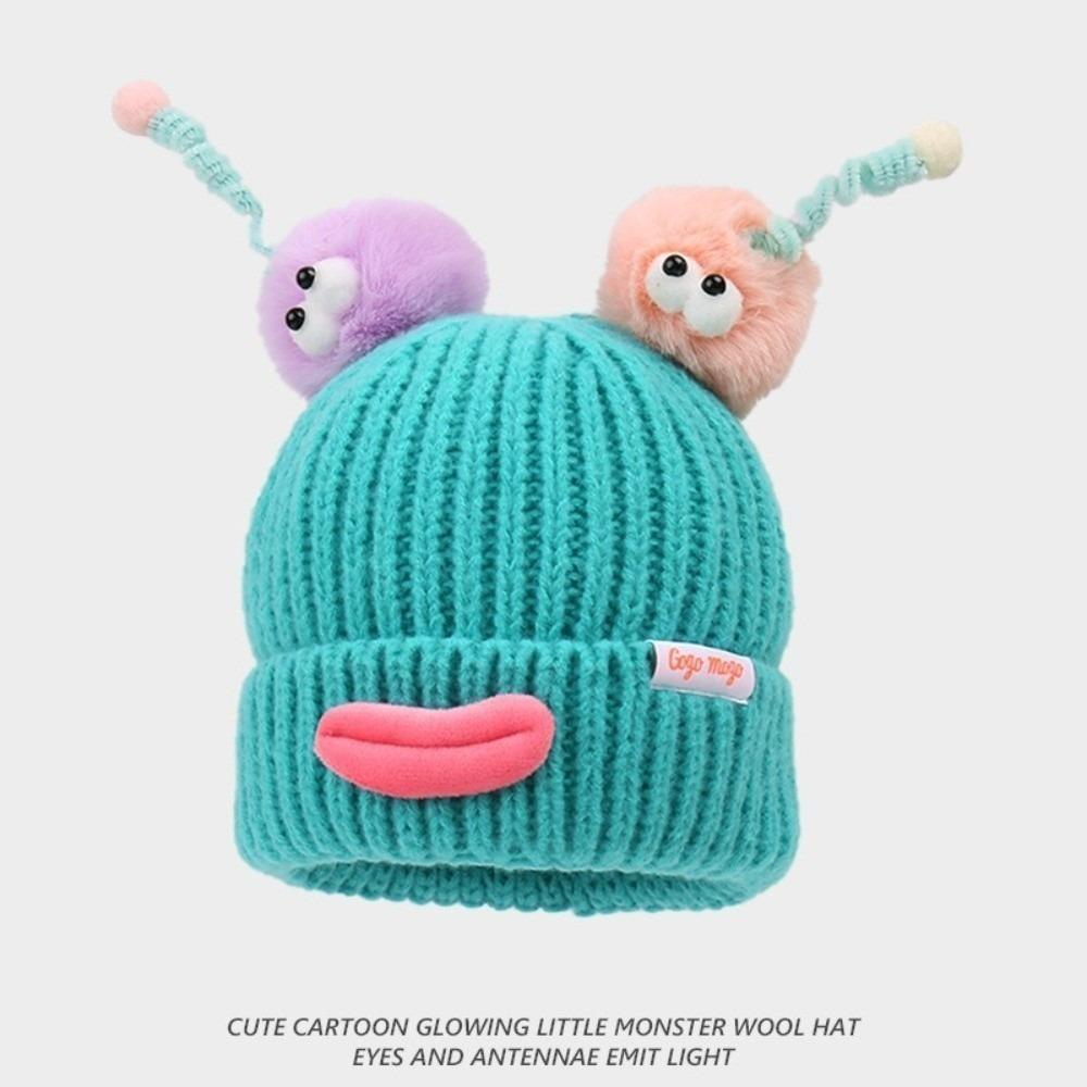 Новая смешная вязаная шапка, ветрозащитная, холодостойкая, шапка-боннет, теплая шапка, осень и зима