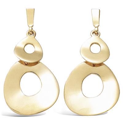 [F6274] - Gold Plated Earrings 'Choreography' Gold - 40x20 Mm