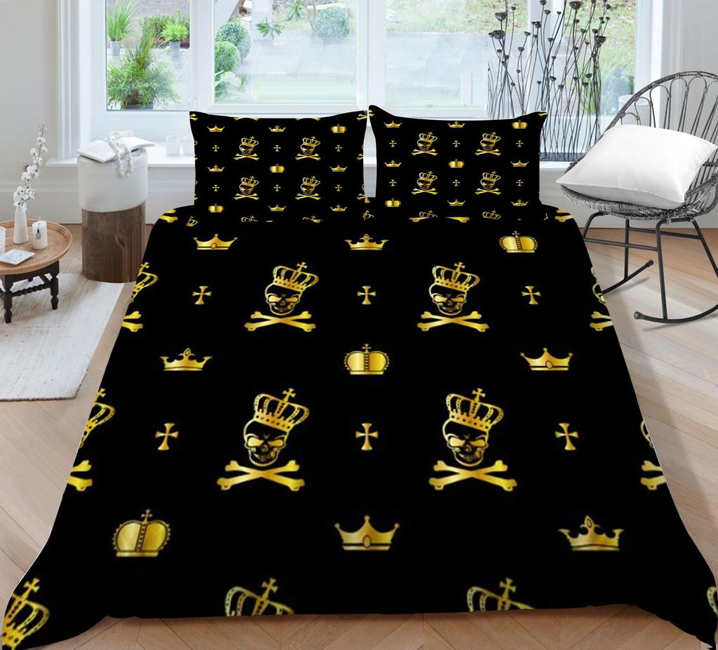 3D Duvet Cover Skeleton Home Bedding Set Microfiber Polyester Children Teen King Double Size Cool Quilt Cover