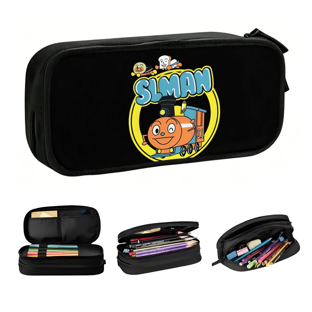 Anpanman Anime Superhero Kawaii Pencil Case Boy Girl Large Capacity Cartoon Pencil Box School Accessories