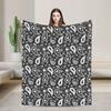 Black White Paisley Bandana Seamless Pattern Blanket Adults Girls  Flannel Throw Blanket For Living Room Cozy Quality Bedspread