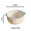 ZISIZ Nordic Ceramic Instant Noodle & Rice Bowl with Lid and Spoon Set