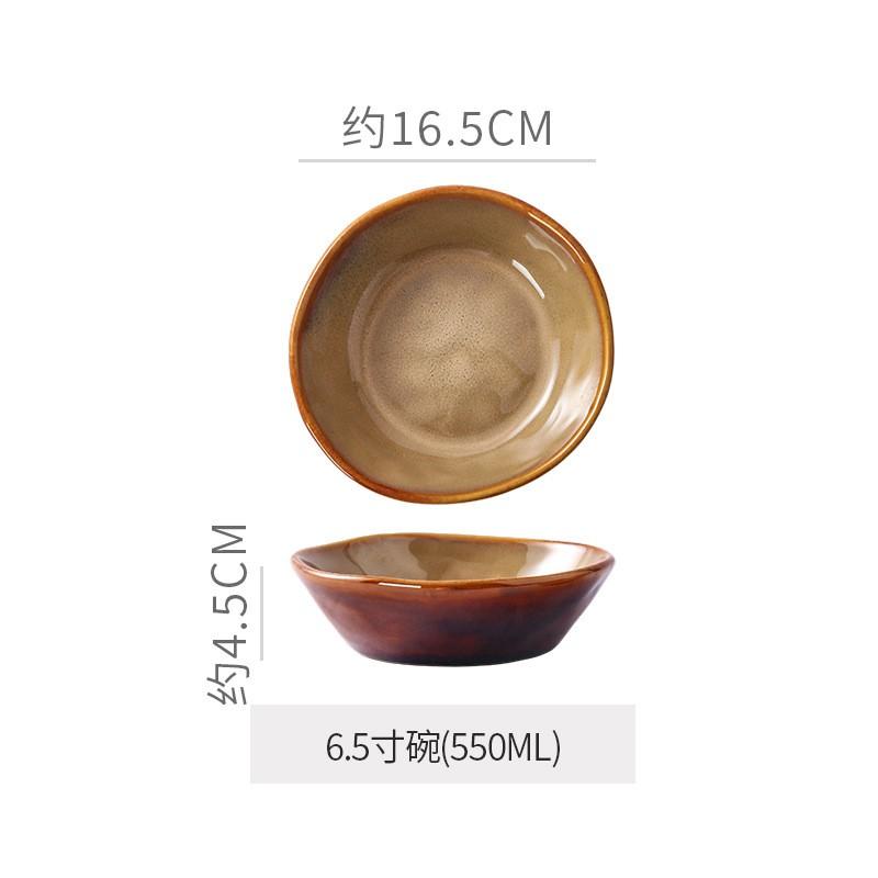 Japanese Retro Glazed Ceramic Dinnerware Set Irregular Shaped Plates Bowls Cups Home Restaurant Stylish Table Setting