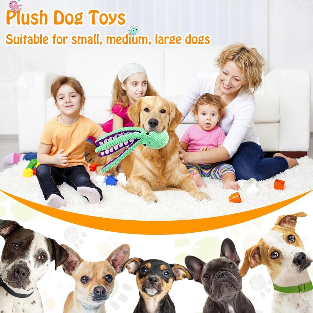 Squeaky Dog Toys- Plush Dog Toys with Soft Fabric for Small, Medium, and Large Dogs Daily Companionship Training Reward Gift