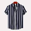 2026 Hawaii Camicia a Maniche Corte a Righe da Uomo Top Casual da Ufficio da Uomo T-shirt Oversize Camicia Bottoni Estiva da Uomo 5XL