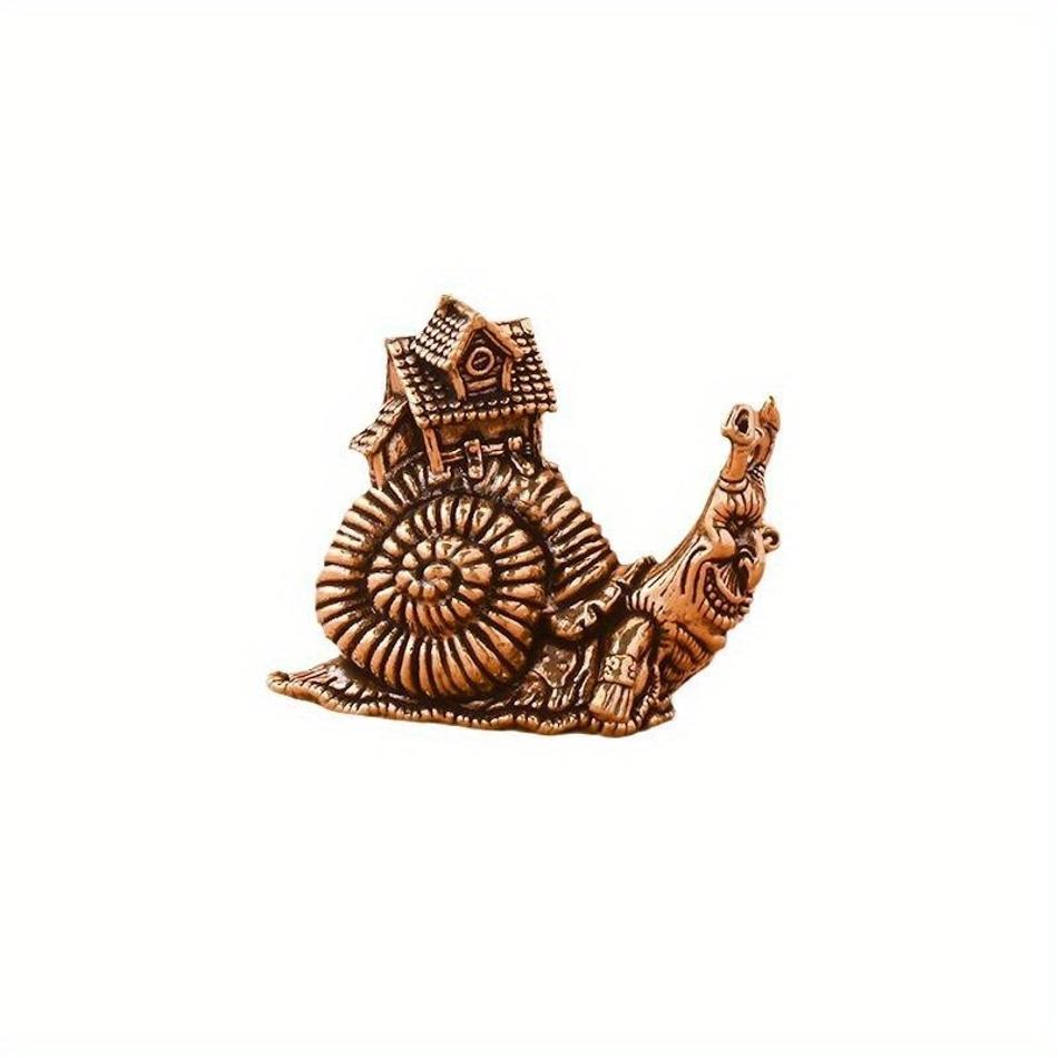 Small Ornaments Tea Pet Ceremony Copper Simulation Animal Figurines Miniatures Toys Hip Hop Exaggerate Solid Brass Snail House