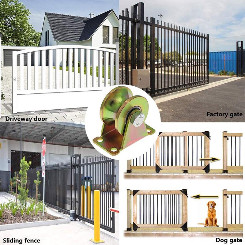 U-Rillenrad, 2 Zoll, robuste Starrlenkrolle für umgekehrte Schienen, Rolltore, Industriemaschinen, Tragkraft 660 Pfund