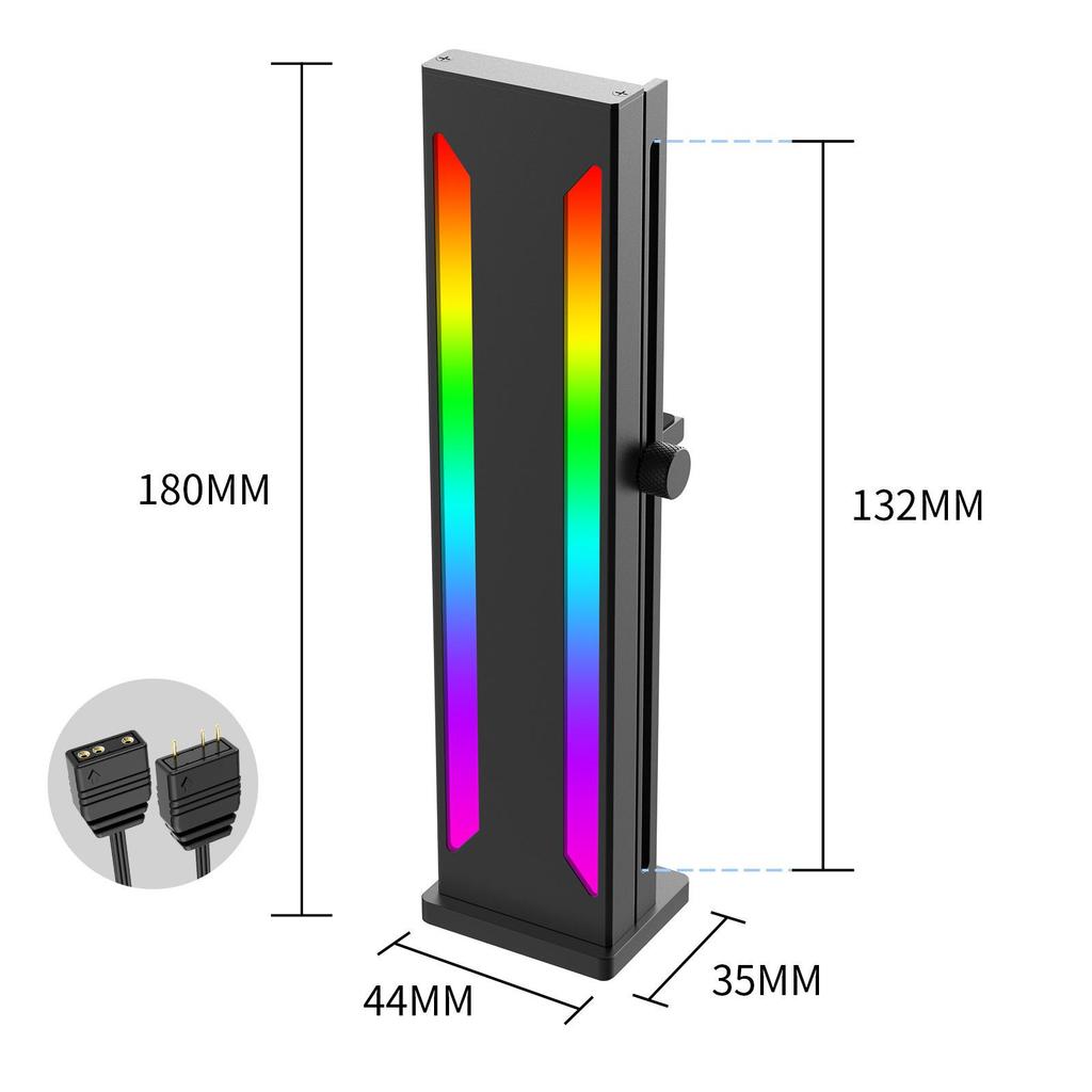 Bingman GP-Z ARGB Magnetic Graphics Card Holder - Aluminum Vertical Mount Support for Desktop Cases