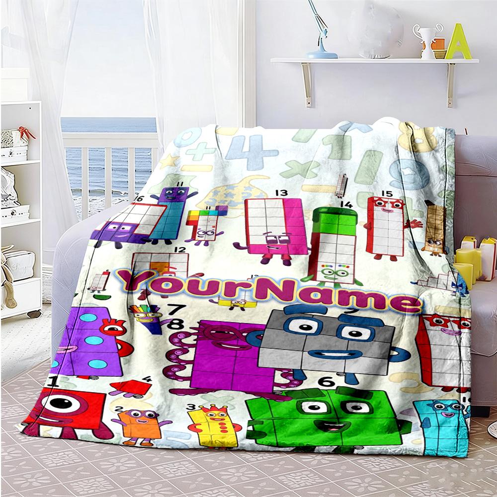 Numberblocks Customize Text Blanket Throw Personalized Blanket Comfortable Perfect for Office Chair Living Room Bedding Couch for All Occasions