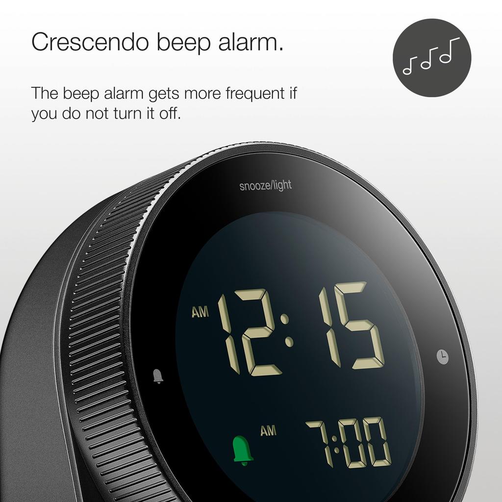 BRAUN Hnědá BC24 Digitální hodiny Digitální hodiny LED Budík Stolní hodiny Snooze Minimální design Bessel