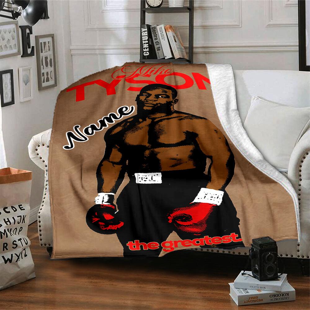 Mike Tyson Boxing Legend Four Seasons Blanket Customized With Your Name Lightweight And Warm Perfect Gift For Home Office Camping Sofa Travel Beach