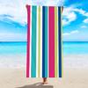 1pc ultra-fine fiber striped beach towel, suitable for camping, beach, surfing, swimming essential multifunctional beach towel