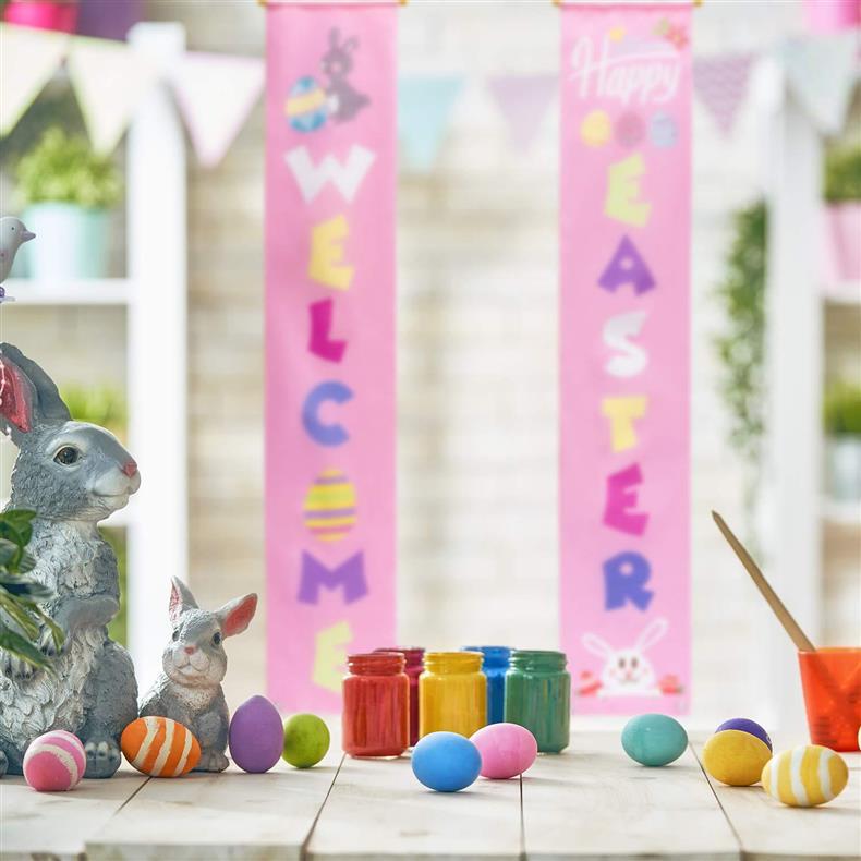Easter & Thanksgiving Door Curtain with Creative Patterns for Courtyard Gates