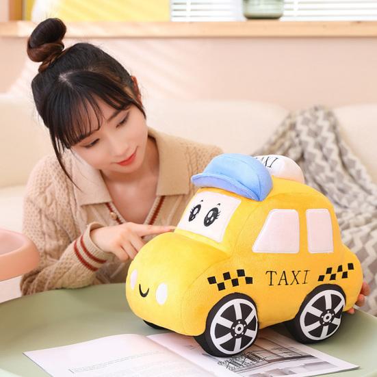 30cm Car Plush Toy Lovely Police-Car Taxi Ambulance Plushies Photo Props Ornament Soft Cartoon Stuffed Pillow Children's Room Home Decor Birthday Gift