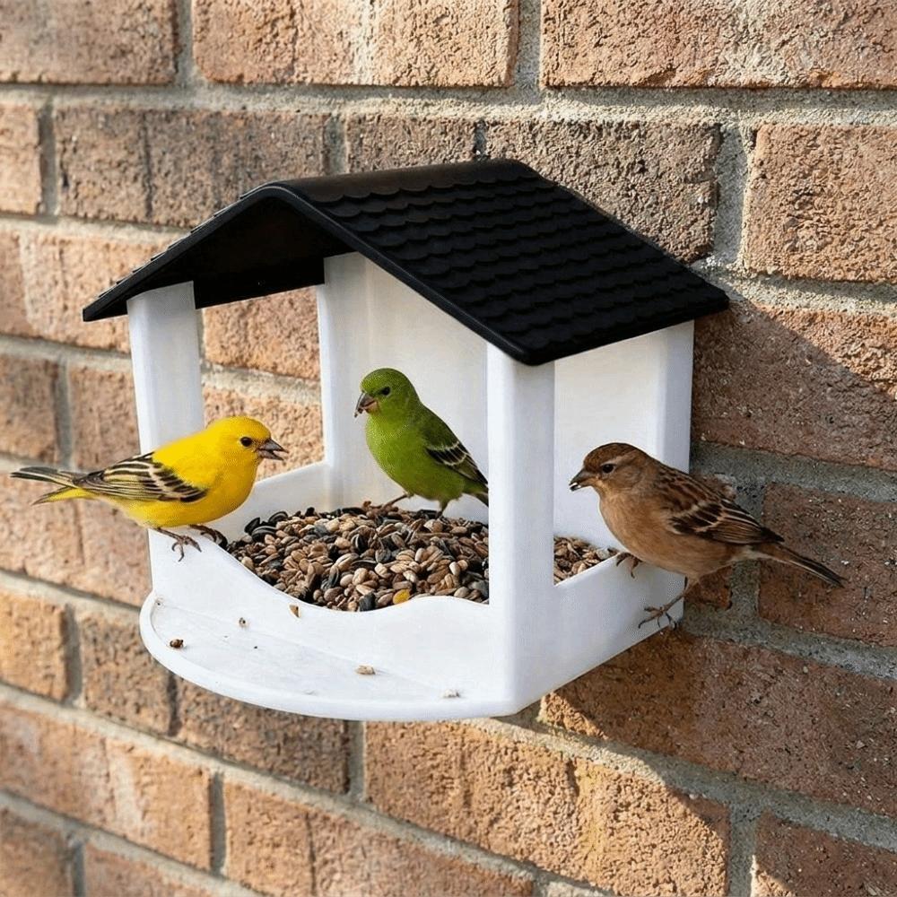Rainproof Wall Hanging Bird Feeder Waterproof Bird Food Container Wild Bird Feeder  Window