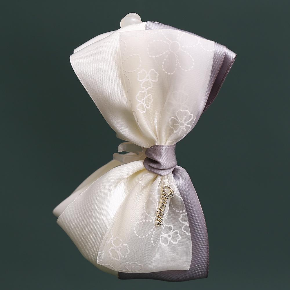 Korean Fashion Bow Hair Clip - Elegant Two-Tone Banana Claw Clip for Women