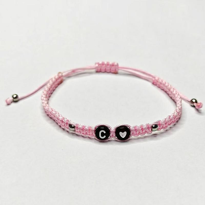 26 Alphabet Initials Heart Bracelet Jewelry Handmade Collapsible A-Z Braided Bracelet Women Men Friendship Couple Gift